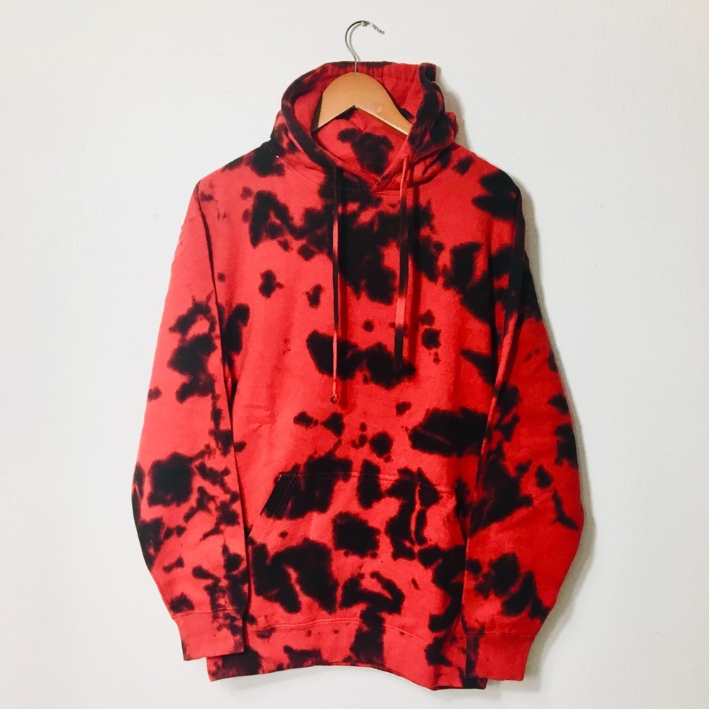 New make and model unisex tie dye hoodie.